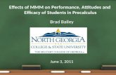 Effects of MMM on Performance, Attitudes and  Efficacy of Students in Precalculus