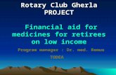 Name of the project    “ Financial aid for medicines for retirees on low income “