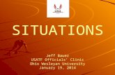 SITUATIONS Jeff Bauer USATF  Officials’ Clinic Ohio Wesleyan University January 19, 2014
