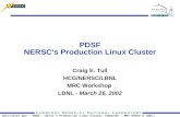 PDSF NERSC's Production Linux Cluster