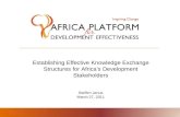Establishing Effective Knowledge Exchange Structures for Africa’s Development Stakeholders