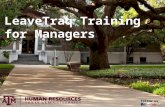 LeaveTraq  Training for Managers