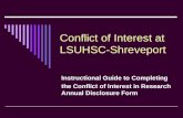 Conflict of Interest at LSUHSC-Shreveport