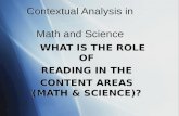 Contextual Analysis in        Math and Science