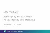 UBS Warburg Redesign of ResearchWeb Visual Identity and Materials