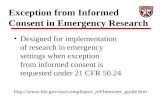Exception from Informed Consent in Emergency Research
