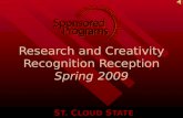 Research and Creativity Recognition Reception Spring 2009