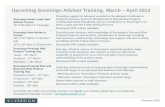 Upcoming Sovereign Adviser Training, March – April 2013