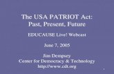 The USA PATRIOT Act: Past, Present, Future