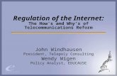 Regulation of the Internet: The How’s and Why’s of Telecommunications Reform
