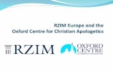 RZIM Europe and the  Oxford Centre for Christian Apologetics
