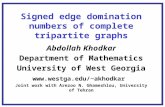 Signed edge domination numbers of complete tripartite graphs