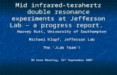 Mid infrared-terahertz double resonance experiments at Jefferson Lab – a progress report.