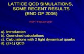 LATTICE QCD SIMULATIONS,  SOME RECENT RESULTS (END OF 2006) ITEP 7 February 2007