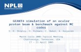 GEANT4 simulation of an ocular proton beam & benchmark against MC codes