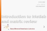 Introduction to Matlab  and matrix review