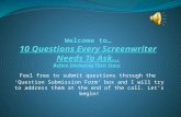Welcome to… 10 Questions Every Screenwriter Needs To Ask… Before  Devloping  Their Story