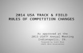2014 USA TRACK & FIELD RULES OF COMPETITION CHANGES