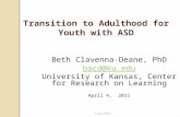 Transition to Adulthood for Youth with ASD