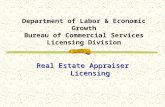 Department of Labor & Economic Growth Bureau of Commercial Services Licensing Division