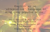 English as an ‘alternative’ language in Hong Kong popular music