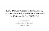 Low-Power Circuits for a 2.5-V, 10.7-to-86-Gb/s Serial Transmitter in 130-nm SiGe BiCMOS