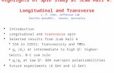 Highlights of Spin Study at JLab Hall A:  Longitudinal and Transverse
