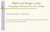 PRSP and Budget Links: Emerging Evidence from Case Studies