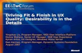 Driving Fit & Finish in UX Quality: Desirability is in the Details