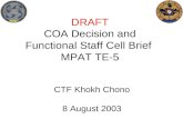 DRAFT COA Decision and Functional Staff Cell Brief  MPAT TE-5