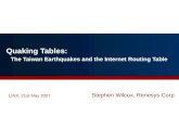 Quaking Tables: The Taiwan Earthquakes and the Internet Routing Table