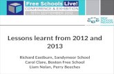 Lessons learnt from 2012 and 2013 Richard Eastburn, Sandymoor School
