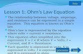 Lesson 1: Ohm’s Law Equation