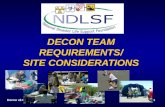 DECON TEAM REQUIREMENTS/ SITE CONSIDERATIONS