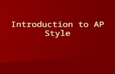 Introduction to AP Style