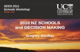 2010 NZ SCHOOLS and DECISION MAKING Gregory MacRae