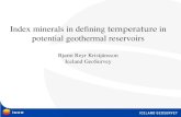 Index minerals in defining  temperature  in potential geothermal reservoirs