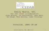 Emily Nurse, UCL for the  CEDAR  collaboration  (Andy Buckley, Jon Butterworth, James Monk,