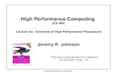 High Performance Computing  (CS 680) Lecture 2a:  Overview of High Performance Processors *
