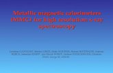 Metallic magnetic calorimeters (MMC) for high resolution x-ray spectroscopy