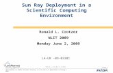 Sun Ray Deployment in a Scientific Computing Environment
