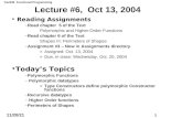 Lecture #6,  Oct 13, 2004