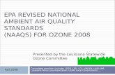 EPA Revised National Ambient Air Quality Standards  (NAAQS) for Ozone 2008