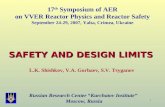 17 th  Symposium of AER on VVER Reactor Physics and Reactor Safety