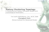 Galaxy Clustering Topology :  Constraints on Galaxy Formation Models and Cosmological Parameters