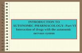 INTRODUCTION TO  AUTONOMIC PHARMACOLOGY: Part VI Interaction of drugs with the autonomic