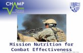 Mission Nutrition for Combat Effectiveness