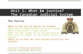 Unit 1: What  is  justice?  The Canadian Judicial System