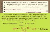 Properties of Solutions:  Ways of Expressing Concentrations