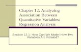 Chapter 12: Analyzing  Association  Between Quantitative Variables: Regression Analysis